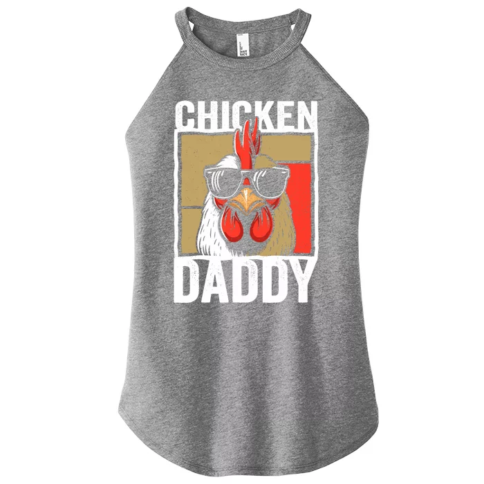 Chicken Daddy Rooster Farmer Funny Fathers Day For Women’s Perfect Tri Rocker Tank