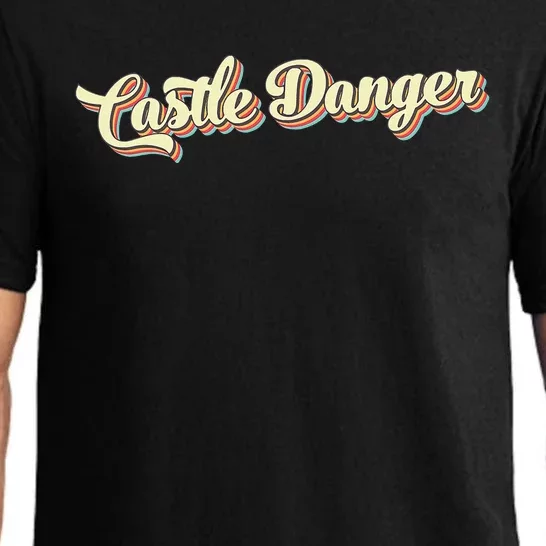 Castle Danger Retro Art Baseball Pajama Set