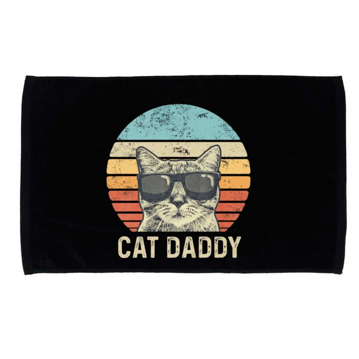 Cat Daddy Retro Cat Sunglasses Cool Cat Dad Gift Fathers Day Microfiber Hand Towel