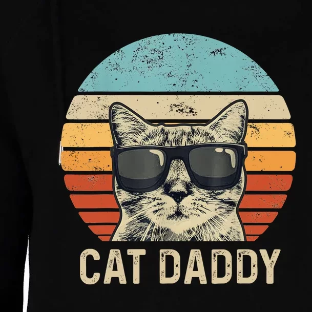 Cat Daddy Retro Cat Sunglasses Cool Cat Dad Gift Fathers Day Womens Funnel Neck Pullover Hood