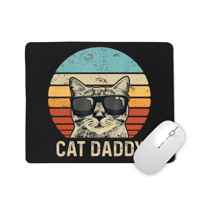 Cat Daddy Retro Cat Sunglasses Cool Cat Dad Gift Fathers Day Mousepad