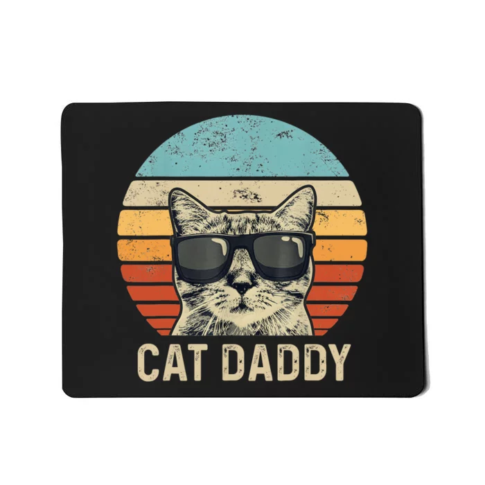 Cat Daddy Retro Cat Sunglasses Cool Cat Dad Gift Fathers Day Mousepad