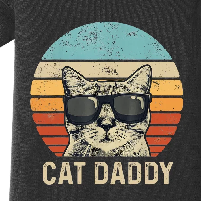 Cat Daddy Retro Cat Sunglasses Cool Cat Dad Gift Fathers Day Baby Bodysuit