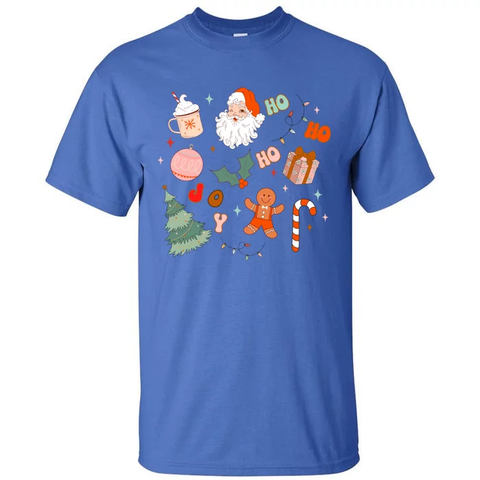 Christmas Doodle Retro Santa Holiday Season Gift Tall T-Shirt