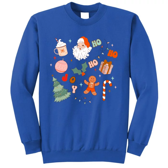 Christmas Doodle Retro Santa Holiday Season Gift Tall Sweatshirt