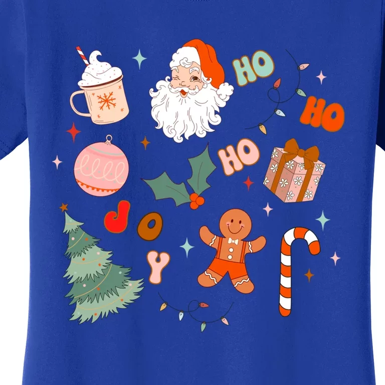 Christmas Doodle Retro Santa Holiday Season Gift Women's T-Shirt