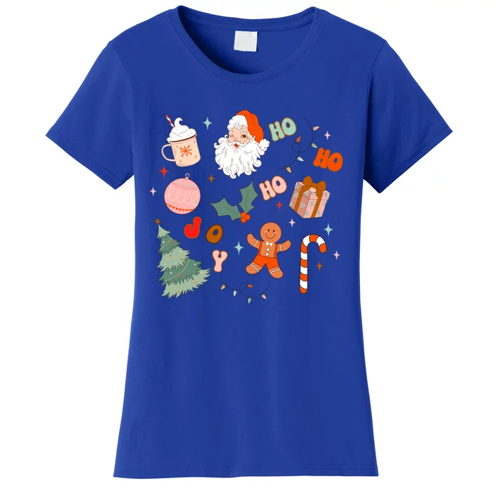 Christmas Doodle Retro Santa Holiday Season Gift Women's T-Shirt