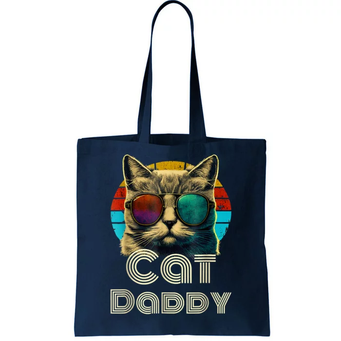 Cat Daddy, Retro Cat Dad, 80s, 90s, Vintage Tote Bag