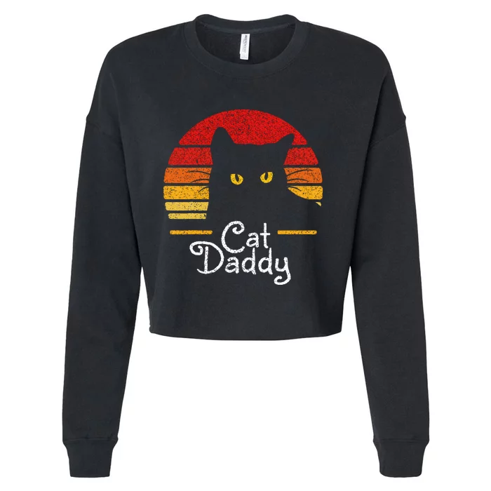 Cat Daddy Retro 70s 80s Cropped Pullover Crew