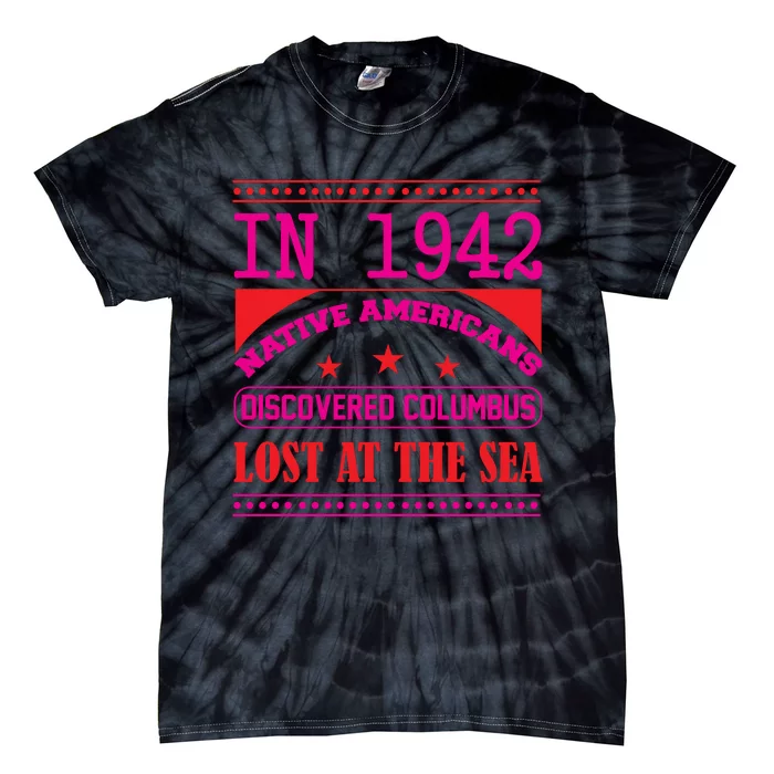 Columbus Day Reflection Graphic Tie-Dye T-Shirt