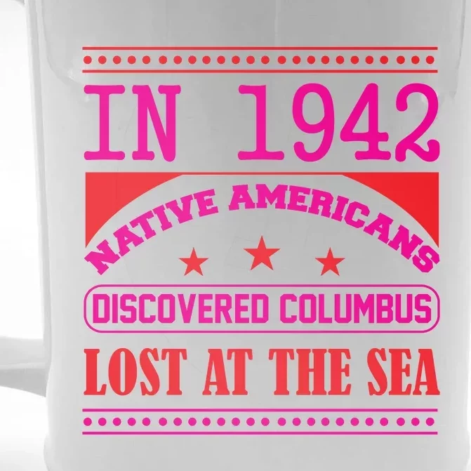 Columbus Day Reflection Graphic Front & Back Beer Stein