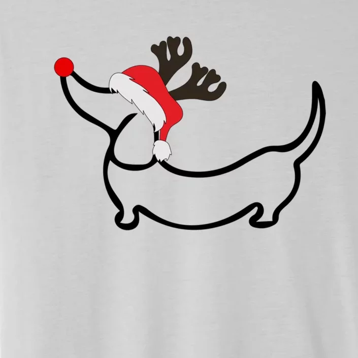 Christmas Dachshund Reindeer In Santa Hat Gift ChromaSoft Performance T-Shirt