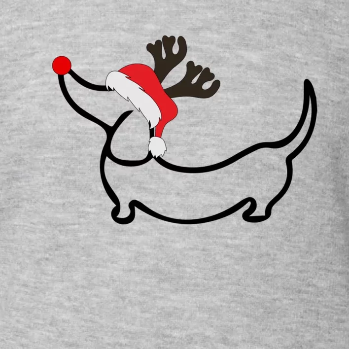 Christmas Dachshund Reindeer In Santa Hat Gift Toddler Sweatshirt