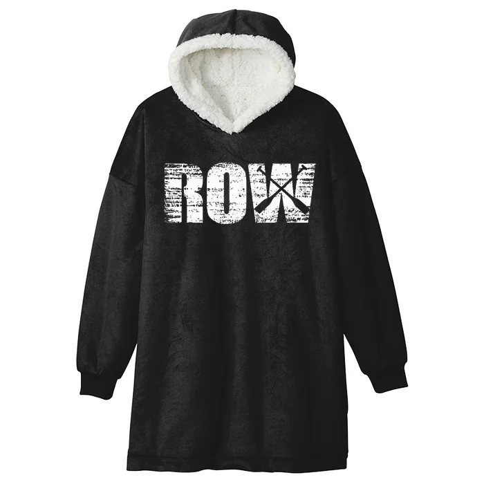 Cool Distressed Rowing For Rowers Hooded Wearable Blanket