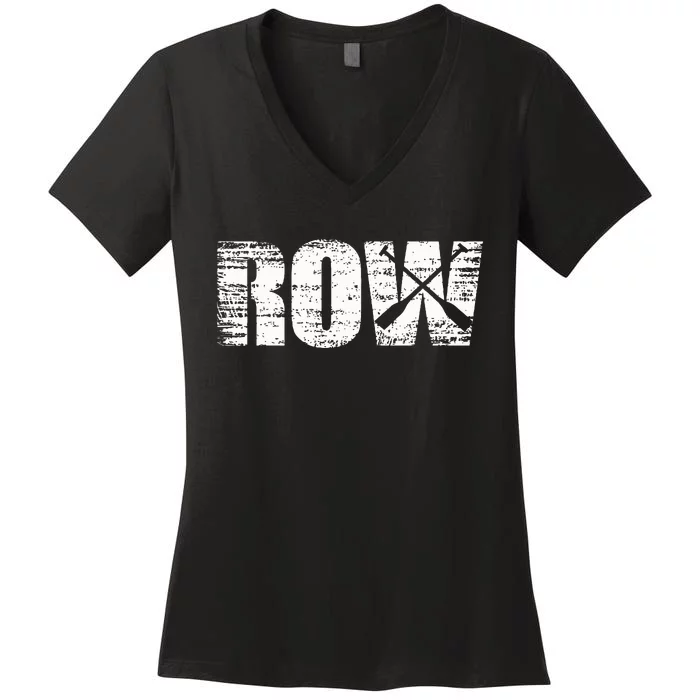 Cool Distressed Rowing For Rowers Women's V-Neck T-Shirt