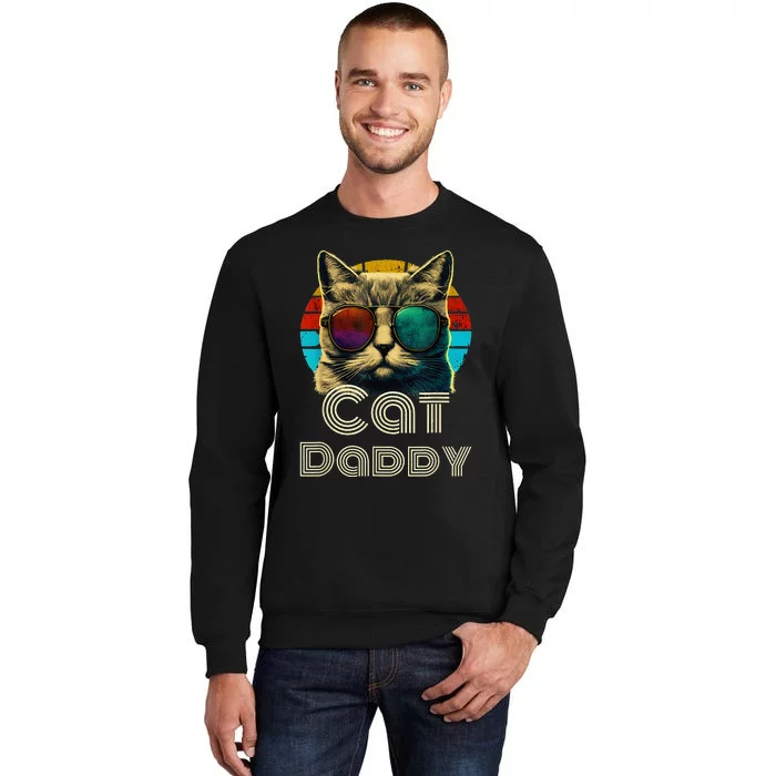 Cat Daddy, Retro Cat Dad, 80s, 90s, Vintage Tall Sweatshirt