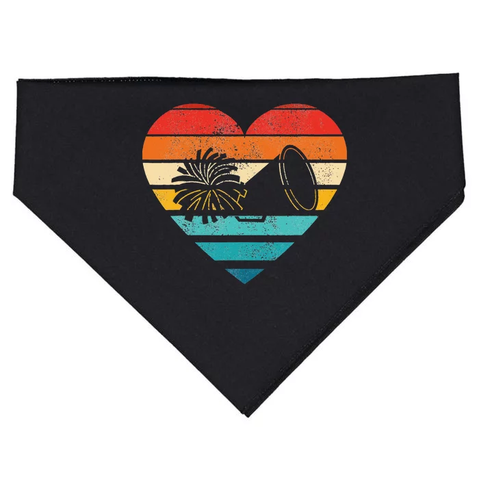 Cheerleading Design Retro Heart Shape USA-Made Doggie Bandana