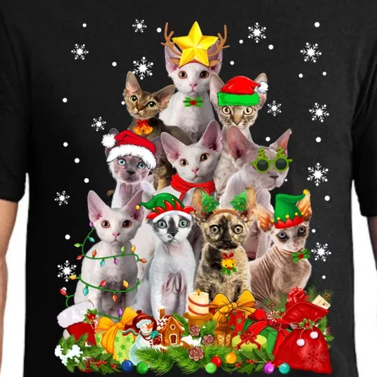 Christmas Devon Rex Cat Funny Xmas Tree Family Matching Gift Pajama Set