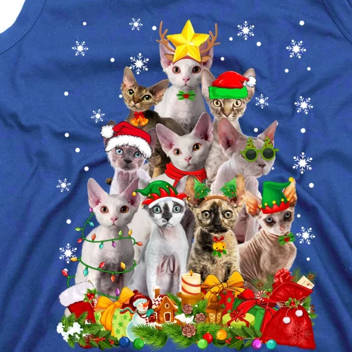 Christmas Devon Rex Cat Funny Xmas Tree Family Matching Gift Tank Top