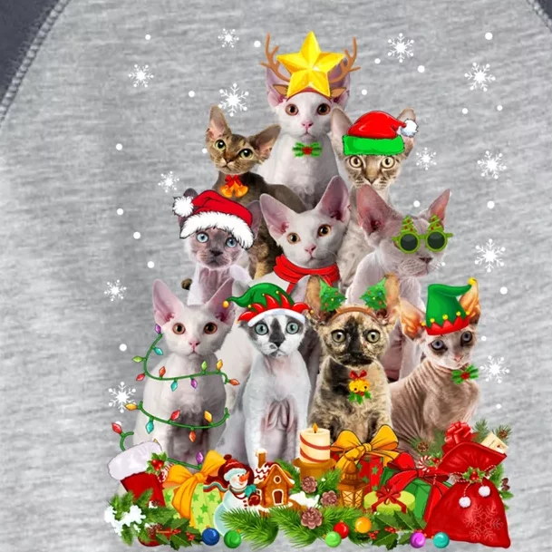 Christmas Devon Rex Cat Funny Xmas Tree Family Matching Gift Toddler Fine Jersey T-Shirt