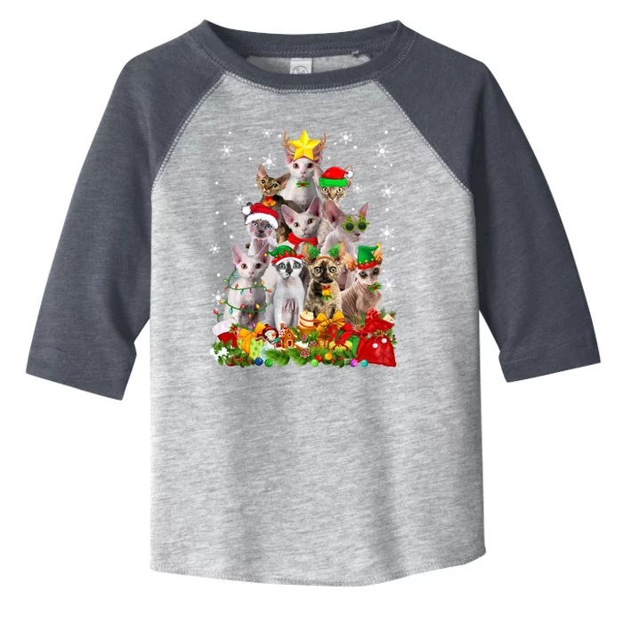 Christmas Devon Rex Cat Funny Xmas Tree Family Matching Gift Toddler Fine Jersey T-Shirt