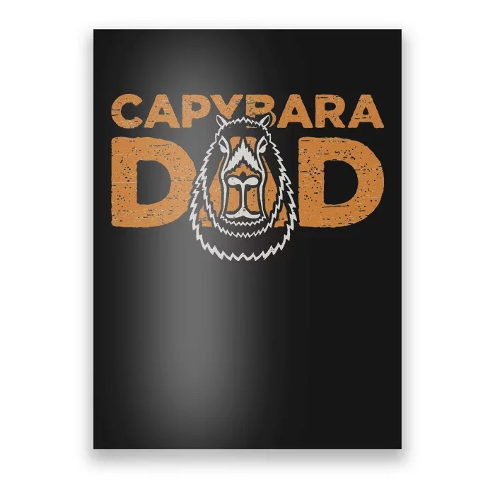 Capybara Dad Rodent Animals Vintage Capybaras Poster