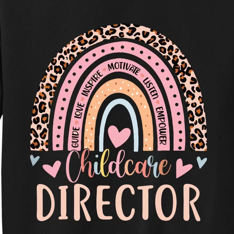 Childcare Director Rainbow Leopard Print Daycare Provider Sweatshirt