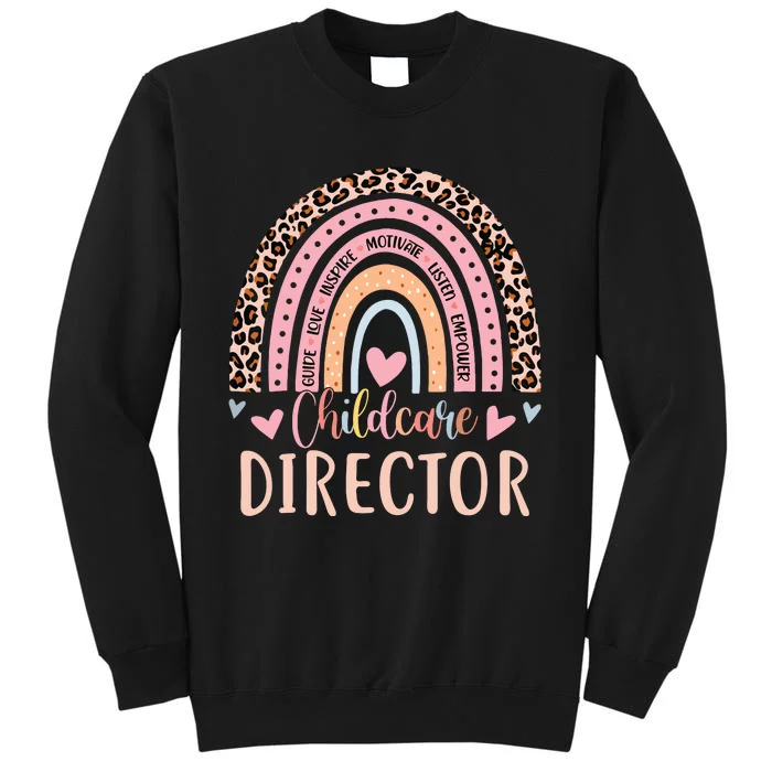 Childcare Director Rainbow Leopard Print Daycare Provider Sweatshirt