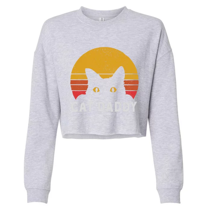 Cat Daddy Retro Cropped Pullover Crew