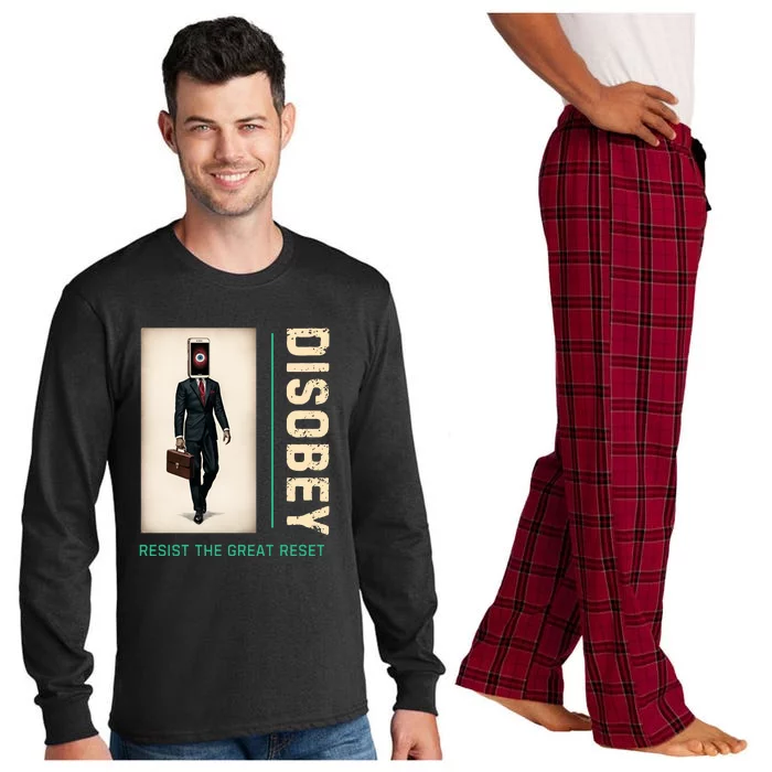 Conservative Disobey Resist The Great Reset Long Sleeve Pajama Set