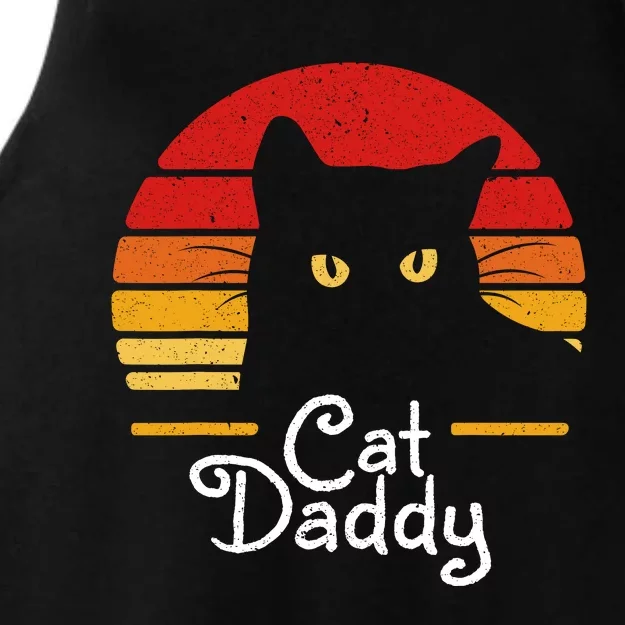 Cat Daddy Retro 70s 80s Black Cat Funny Cat Dad Gifts Ladies Tri-Blend Wicking Tank