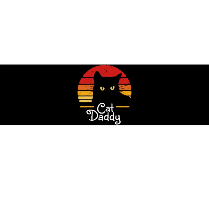 Cat Daddy Retro 70s 80s Black Cat Funny Cat Dad Gifts Bumper Sticker