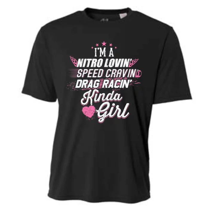 Cute Drag Racing Girl Nitro Lovin Speed Cravin Cooling Performance Crew T-Shirt