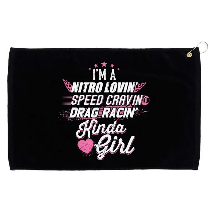 Cute Drag Racing Girl Nitro Lovin Speed Cravin Grommeted Golf Towel