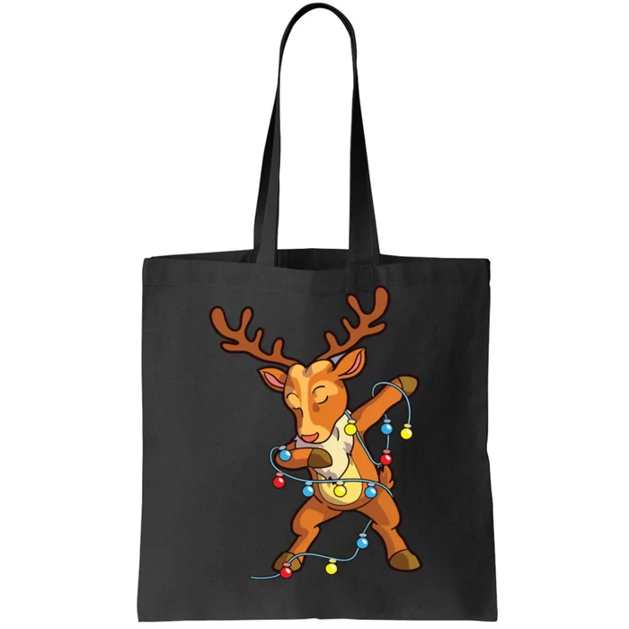 Christmas Dabbing Reindeer Cute Xmas Deer Tote Bag