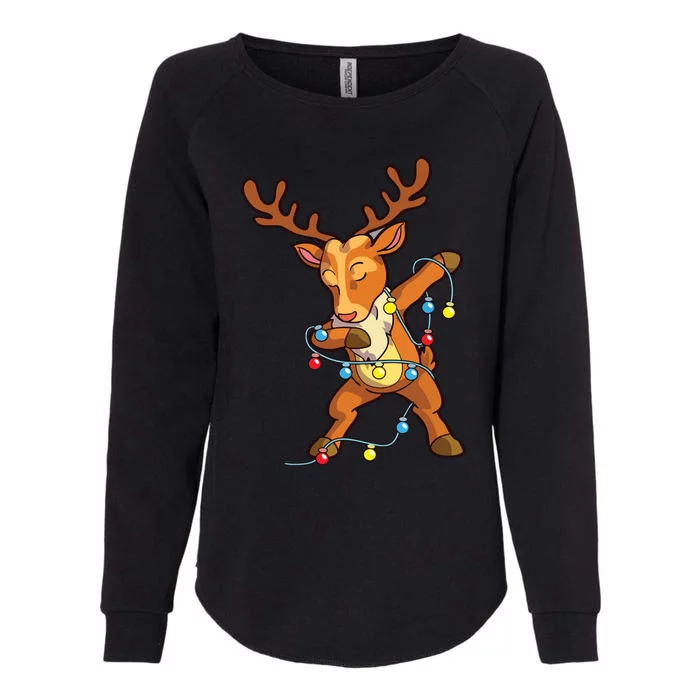 Christmas Dabbing Reindeer Cute Xmas Deer Womens California Wash Sweatshirt