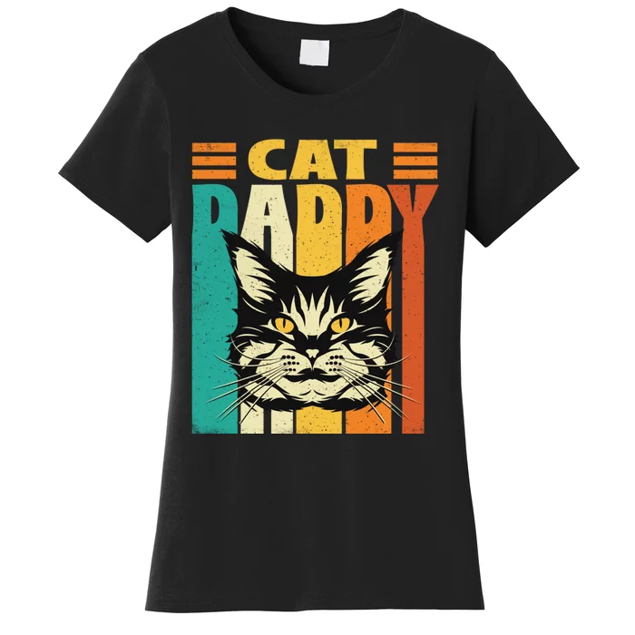 Cat Daddy Retro Vintage FatherS Day Pet Lover Women's T-Shirt