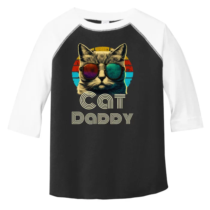 Cat Daddy, Retro Cat Dad, 80s, 90s, Vintage Toddler Fine Jersey T-Shirt