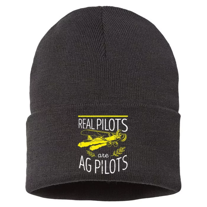 Crop Duster Real Pilots Are AG Pilots Sustainable Knit Beanie