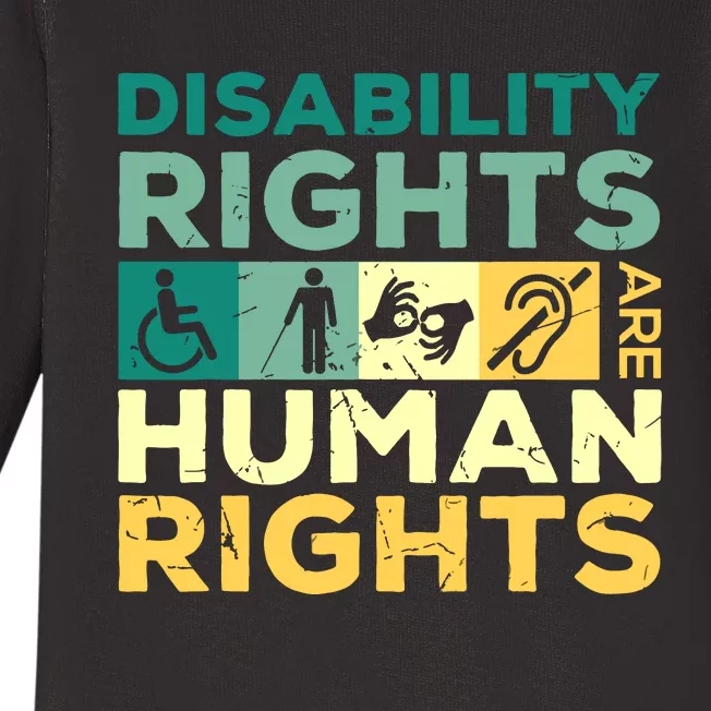 Cool Disability Rights Are Human Rights Support Caregivers Baby Long Sleeve Bodysuit