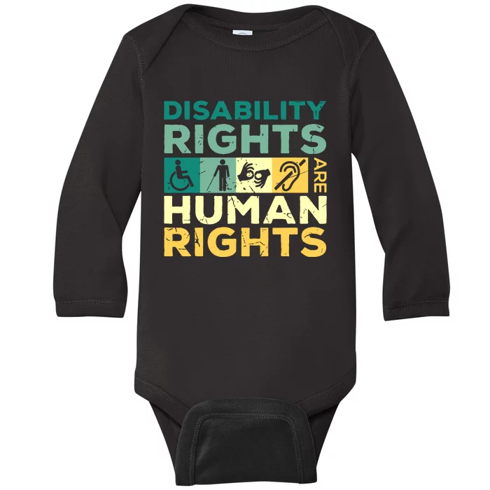 Cool Disability Rights Are Human Rights Support Caregivers Baby Long Sleeve Bodysuit