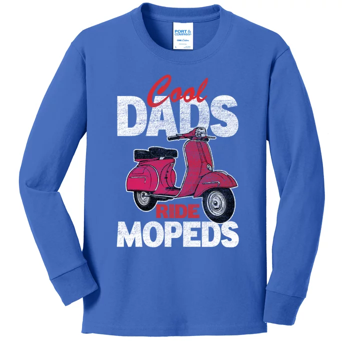 Cool Dads Ride Mopeds Vintage Scooter Bike Moped Biker Gift Kids Long Sleeve Shirt