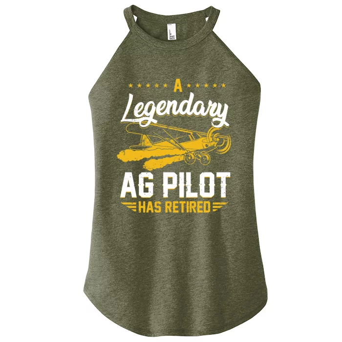 Crop Duster Retro Vintage Plane AG Pilot Has Retired Premium Women’s Perfect Tri Rocker Tank