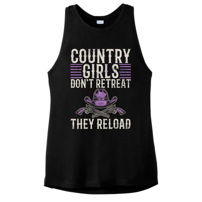 Country Dont Retreat They Reload Country Great Gift Ladies Tri-Blend Wicking Tank