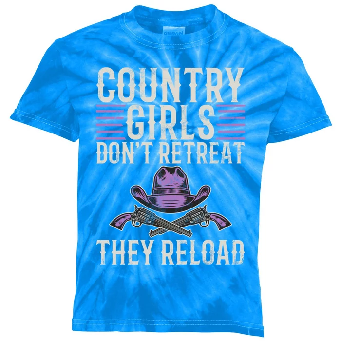 Country Dont Retreat They Reload Country Great Gift Kids Tie-Dye T-Shirt