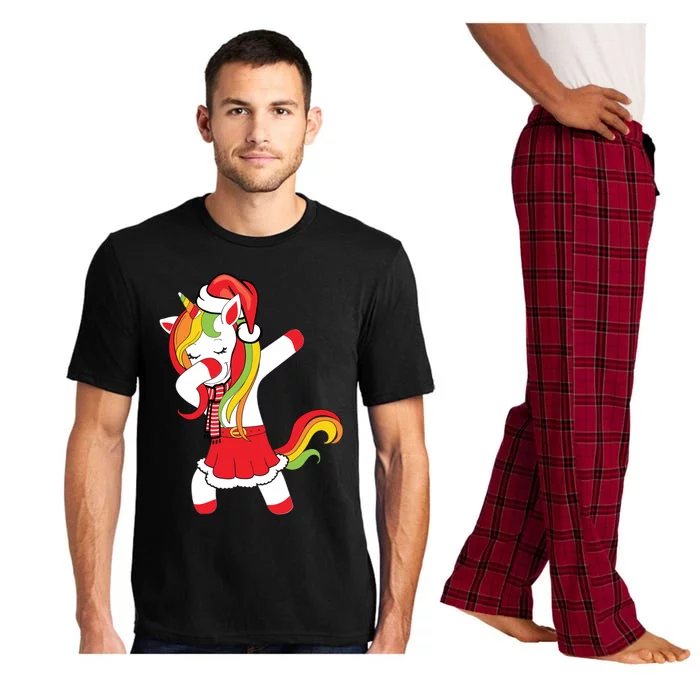 Christmas Dabbing Santa Unicorn Squad Xmas Matching Family Funny Gift Pajama Set