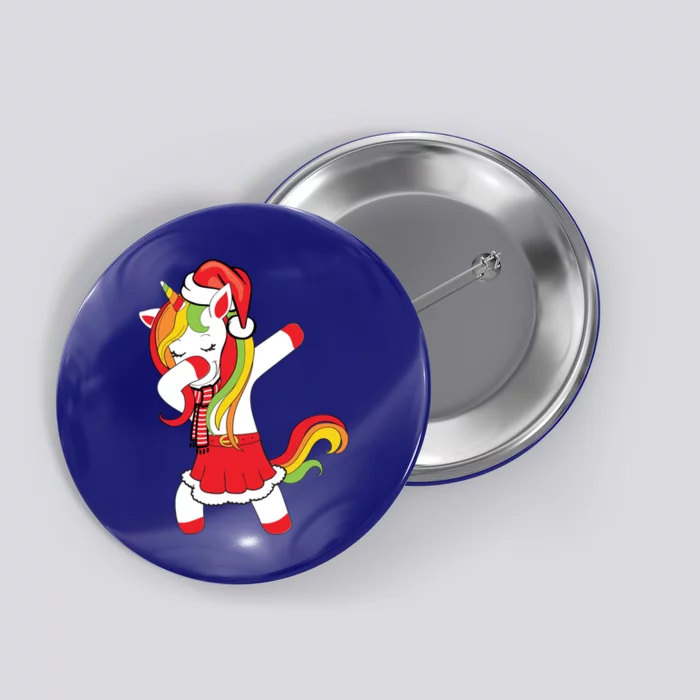 Christmas Dabbing Santa Unicorn Squad Xmas Matching Family Funny Gift Button