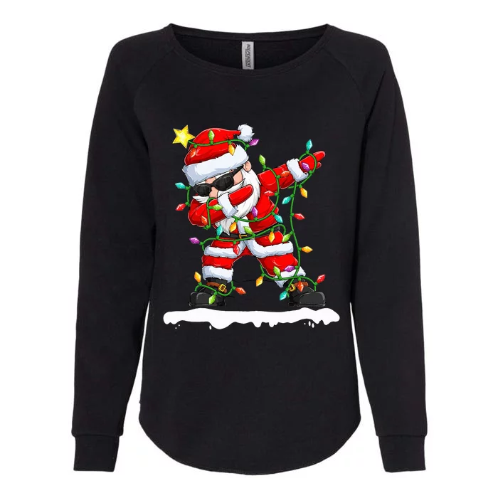 christmas dabbing santa  xmas stree lights Womens California Wash Sweatshirt