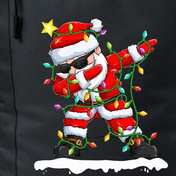 christmas dabbing santa  xmas stree lights Daily Commute Backpack