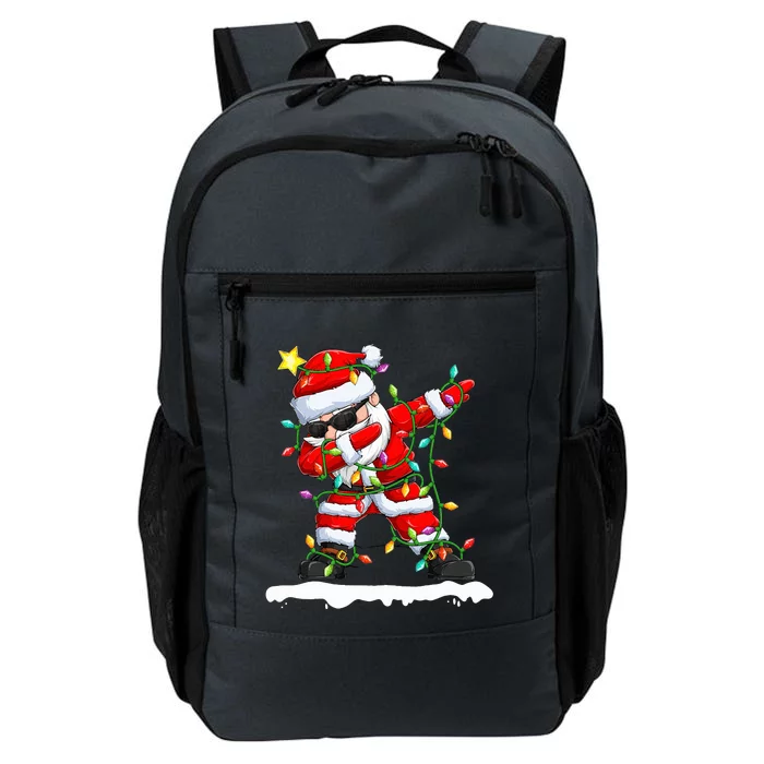 christmas dabbing santa  xmas stree lights Daily Commute Backpack